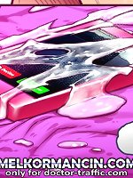 Young pretty girl got a lot of hot sperm right into her tight gaped ass on erotic comics