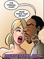 Naughty slut taking dirty facial from big black cock! Watch best interracial John Person sex comic session