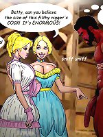 Two rich bitches wants to suck black stud's cock on this erotic toons