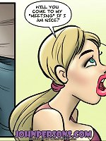 Busty slut from John Persons comic cartoons starves to get deep gagged with huge black dork