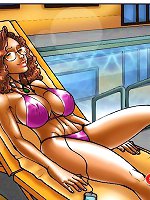 Attractive scenes of furious humping only in interracial toons