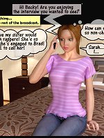 Nice blonde girl in 3d cartoon porn waiting for her sister that fucks with black men